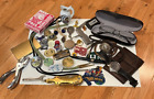 Vintage Men Junk Drawer Lot Military, Leather, Jewelry, Knives Sterling, Ray Ban