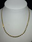 Flat 18k Yellow Gold Geometric Patterned Chain Necklace 18” ~3.71mm 9.20g Italy