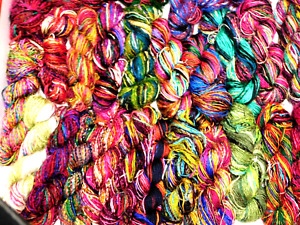 GORGEOUS COLORS! 100+gr Skeins PURE SARI SILK Recycled BOHEMIAN SBlky YARN Nepal