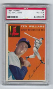 1954 Topps baseball card #1 Ted Williams Boston Red Sox graded PSA 4