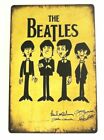 The Beatles Tin Metal Poster Sign Vintage Rustic Style Cartoon Drawing Sketch XZ