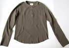 Pact Men's Green Organic Cotton Waffle Henley Long Sleeve Shirt M Medium