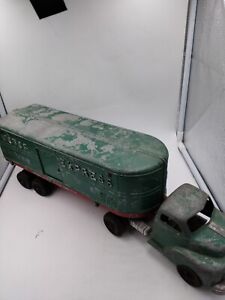 Vintage Hubley Toy Motor Express Semi Tractor Trailer Truck