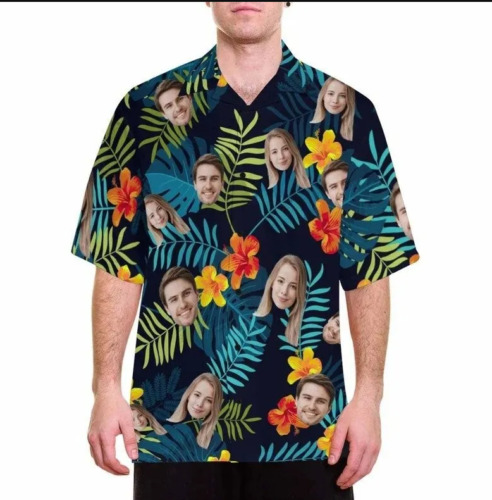 Custom Face Hawaiian Shirt Personalized Photo Text Hawaii Shirt Bachelor Party S