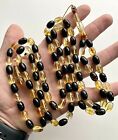 Natural Baltic Amber Islamic Prayer Rosary 48g. 99 Barrel Beads Tesbih Misbaha