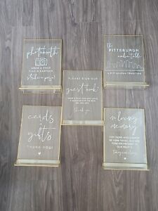 Handmade Acrylic Wedding Signs - Set of 5