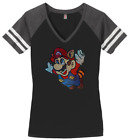 Women's Super Mario 3 T-Shirt Ladies Tee Shirt S-4XL Bling V-Neck