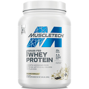 Muscletech Grass-Fed 100% Whey Protein Powder, 20g Protein, 1.8 lbs, 23 Servings