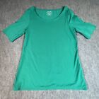 Chicos Top Womens 0 Green The Ultimate Tee Basic Minimalist Base Layer Stretch
