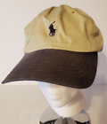 Polo Ralph Lauren Vintage Blue & Brown Hat Cap Strap Back Blue Pony