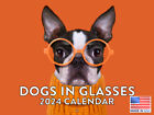 Dogs In Glasses Calender Gifts Dog Lovers 2024 Wall Calendar