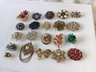Lot of 21 Vintage Unmarked Brooches