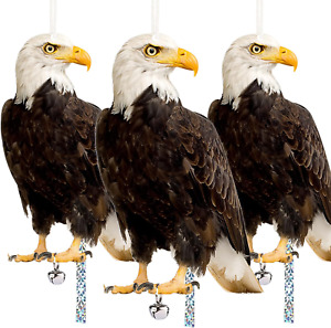 New ListingOwl to Keep Birds Away, 3 Pack Bird Scare Hawk Fake Owl, Reflective Hanging Bird
