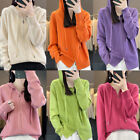 Women's Hooded Cardigan Loose Casual Cashmere Sweater Women's V-neck Top Coat US