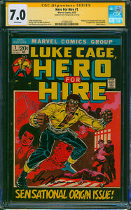 LUKE CAGE HERO FOR HIRE #1 CGC 7.0 1st Appearance ROY THOMAS Signed White Pages