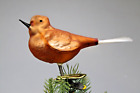 Vintage Blown Glass Clip On FAT GOLD Bird Spun Tail Christmas Ornament Germany