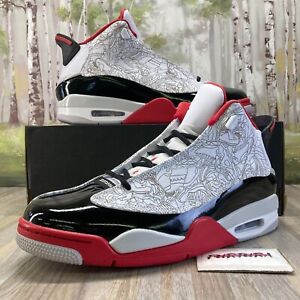 Nike Air Jordan Dub Zero Black White Red 311046-160 Mens Size 11.5 Shoes #35A