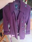 East 5th Maroon Burgundy Belted Trench Coat Large