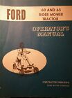 Ford 60 & 65 Lawn Riding Mower Tractor Owners Manual Jacobsen RER Rear Engine