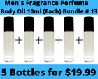 5 Pack Men's Fragrance Perfume Premium Body Oil 10-ml Roll-On Bottle-Bundle # 13
