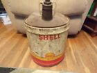 New ListingVintage Shell Gas/Oil 5 Gallon Metal Can Wooden Handle
