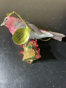 Danbury Mint hand painted songbird Christmas ornament - PURPLE FINCH