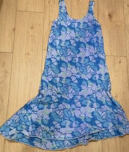 New Fresh Produce Sleeveless Maxi Dress Women’s Blue Floral 100% Cotton Medium