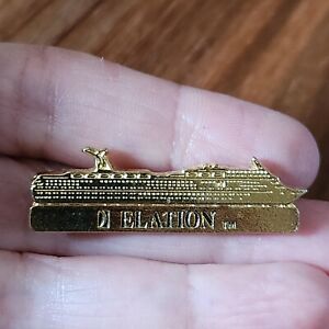 Goldtone Carnival Elation Cruise Ship Pin Travel Vacation Souvenir Brooch