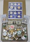 Junk Drawer Lot - Coins, Silver, Proof Set, Watches, Silver Certificate, Marbles