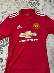 2017/18 Manchester United Jersey Long Sleeve Home Kit Size S