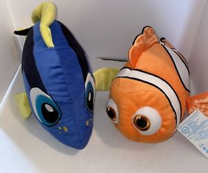 Finding Nemo And Dory Plush Stuffed Animal Blue Orange Clown Fish Disney Large