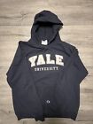 Champion Yale University  Navy Blue Hoodie Sweatshirt L Raised Letter Spellout