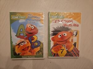 Sesame Street - 123 Count With Me & The Alphabet Jungle Game DVDs NEW!