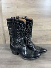 Tony Lama Men’s Black Leather Cowboy Western Boots Mens Size 11 Vintage
