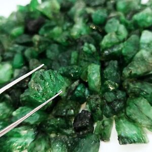Earth Mined Zambian Green Emerald Uncut Certified Precious Gemstone Rough Lot