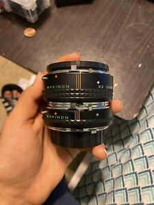 New ListingMakinon  X2 Converter Both Lens #1 & #2 Konica  W Caps Covers & Case Japan Made