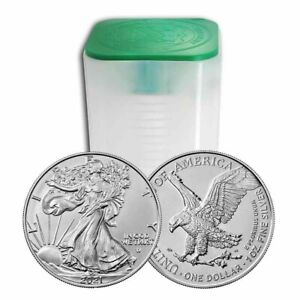 1 Roll - 20 Troy Ounces - 2021 Type 2 American Silver Eagles