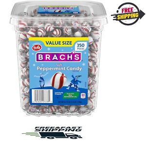 Brach's Bobs Sweet Stripes Soft Peppermint Candy, 3.9 Lb Tub (350 Count)