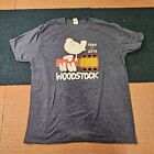 Woodstock 2019 1969 Festival Adult T-Shirt XL Blue Graphic Double Sided k6a