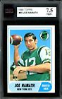1968 Topps NFL Football #65 Joe Namath HOF KSA 7.5 NM + New York Jets Card