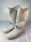 SOREL Tall Winter Boots Women's Beige Leather Shearing Insulated - US 6