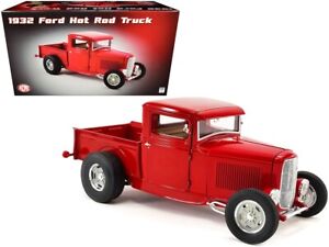 ACME 1:18 1932 Ford Hot Rod Pickup Truck Diecast Model Car Red A1804100