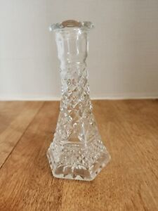 Wexford Candleholder Bud Vase 6 Inch Clear Glass Anchor Hocking Vintage
