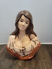 Holland Mold Bust Statue Figurine Woman Orange Gypsy Pirate  Art