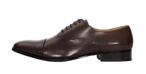 Pair Of Kings Shoes Men's Pure Nuts Brown Leather Lace Up Cap Toe Dress Shoes
