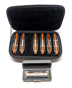 Nice Set (6) HOHNER Blues Harp MS Harmonicas C/D/E/G In Case/1 Special 20 w Case