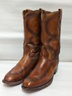 VINTAGE 70S DAN POST SQUARE TOE WESTERN COWBOY BOOTS 12D NOT MUCH USED BROWN