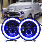 2x Fit CHEVROLET TRUCK 1954-1957 3100 1956-59 7'' INCH LED HALO HEADLIGHTS HI-LO (For: Jensen)