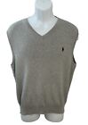 Polo By Ralph Lauren Gray Sweater Vest Mens Large