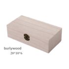 Unfinished wooden box, 8x4x2.3 inch storage box with hinge lid, small wooden